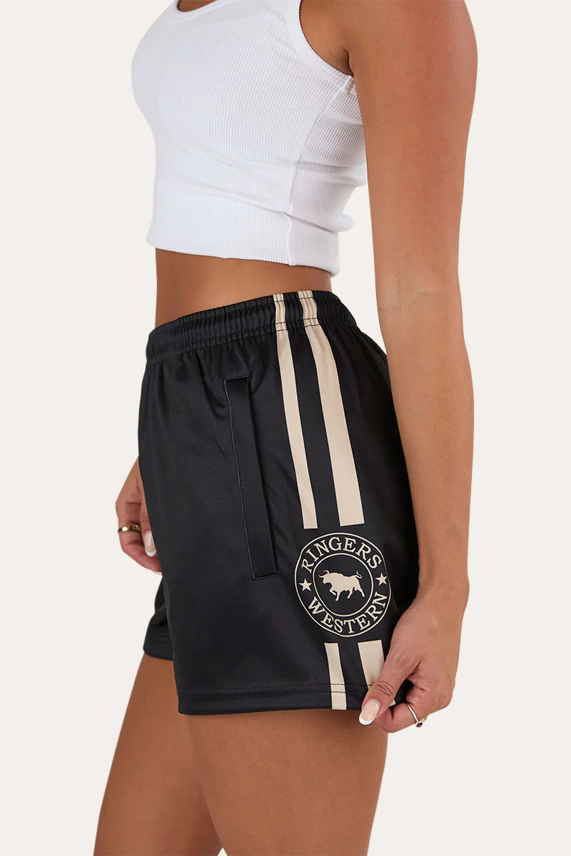 Unisex Ringers Footy Shorts - Black