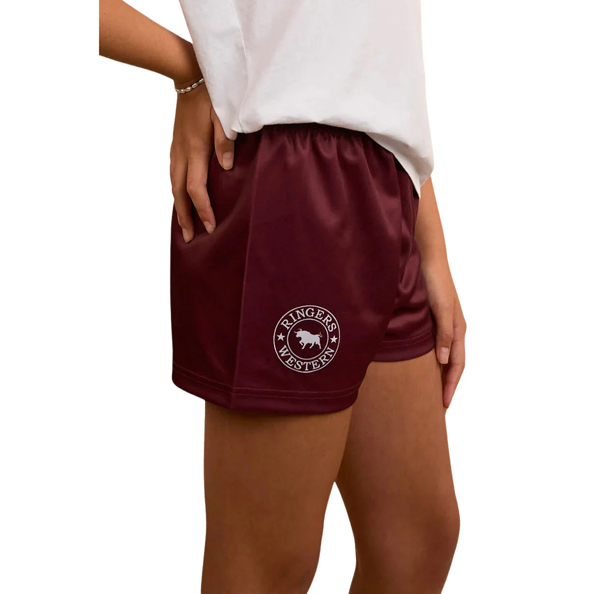 Ringers Kids Footy Shorts - Burgundy