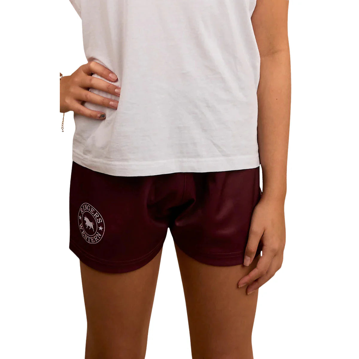 Ringers Kids Footy Shorts - Burgundy