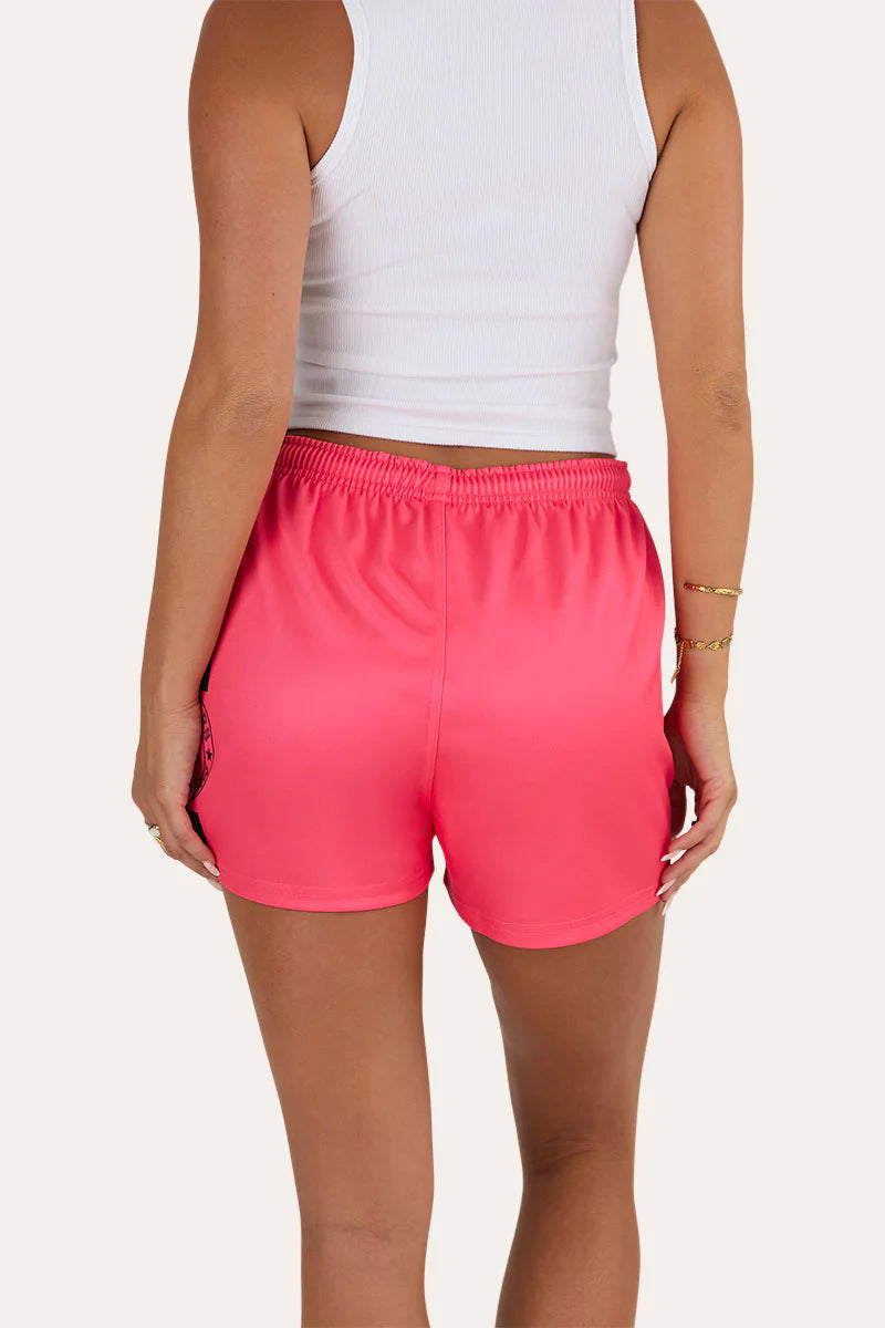 Unisex Ringers Footy Shorts - Melon