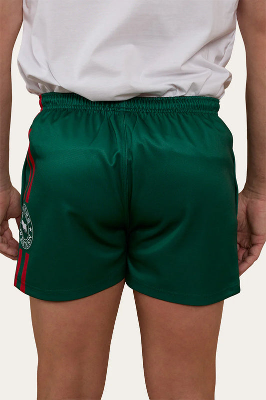 Unisex Ringers Footy Shorts - Lake Green