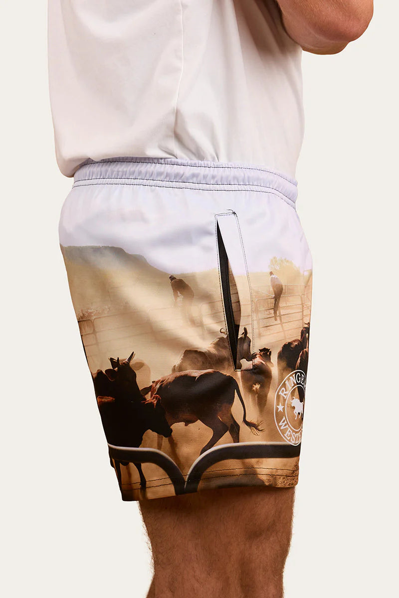 Unisex Ringers Footy Shorts - Multi
