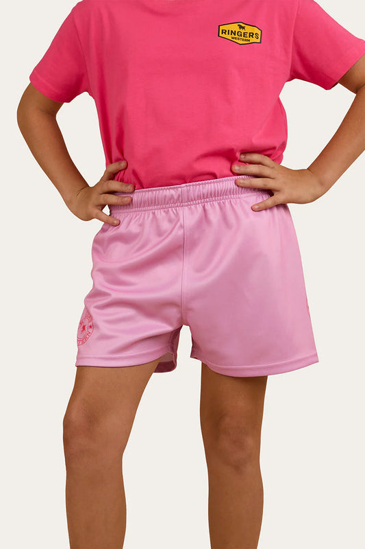 Ringers Kids Footy Shorts - Pastel Pink