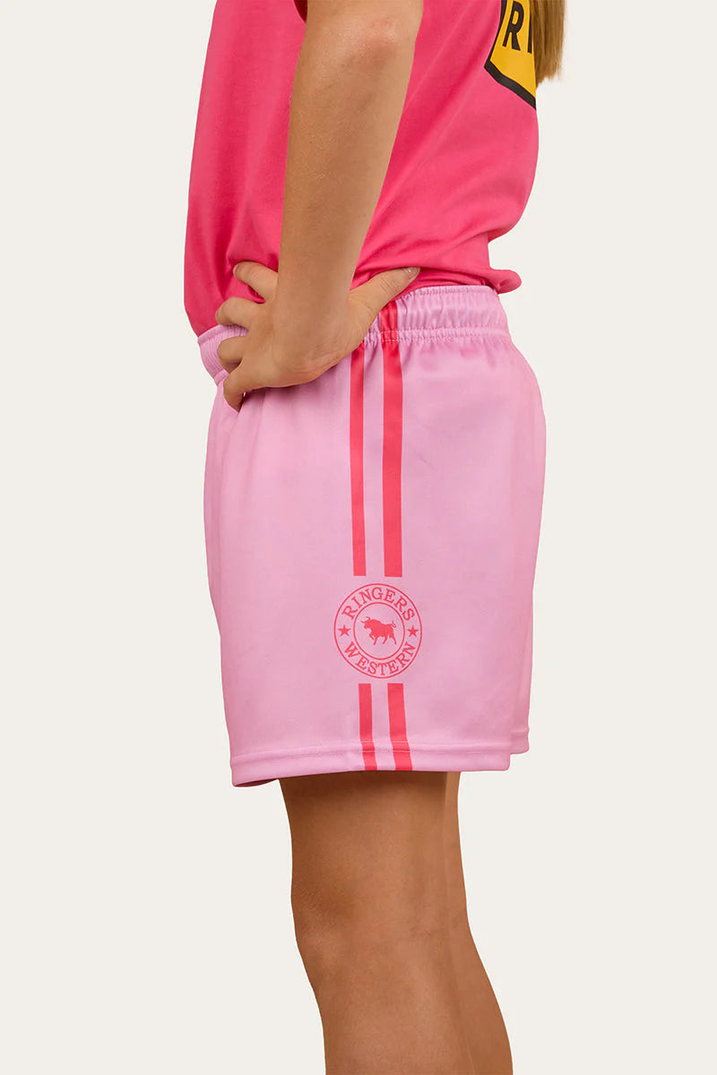 Ringers Kids Footy Shorts - Pastel Pink