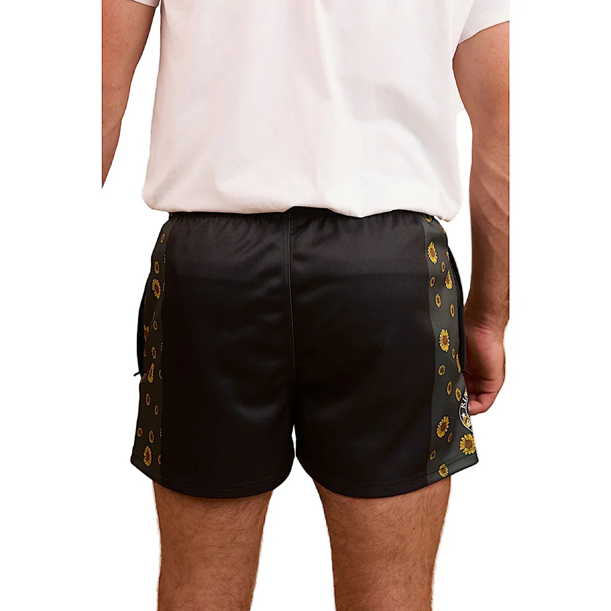 Unisex Sunflower Footy Shorts - Black/Multi