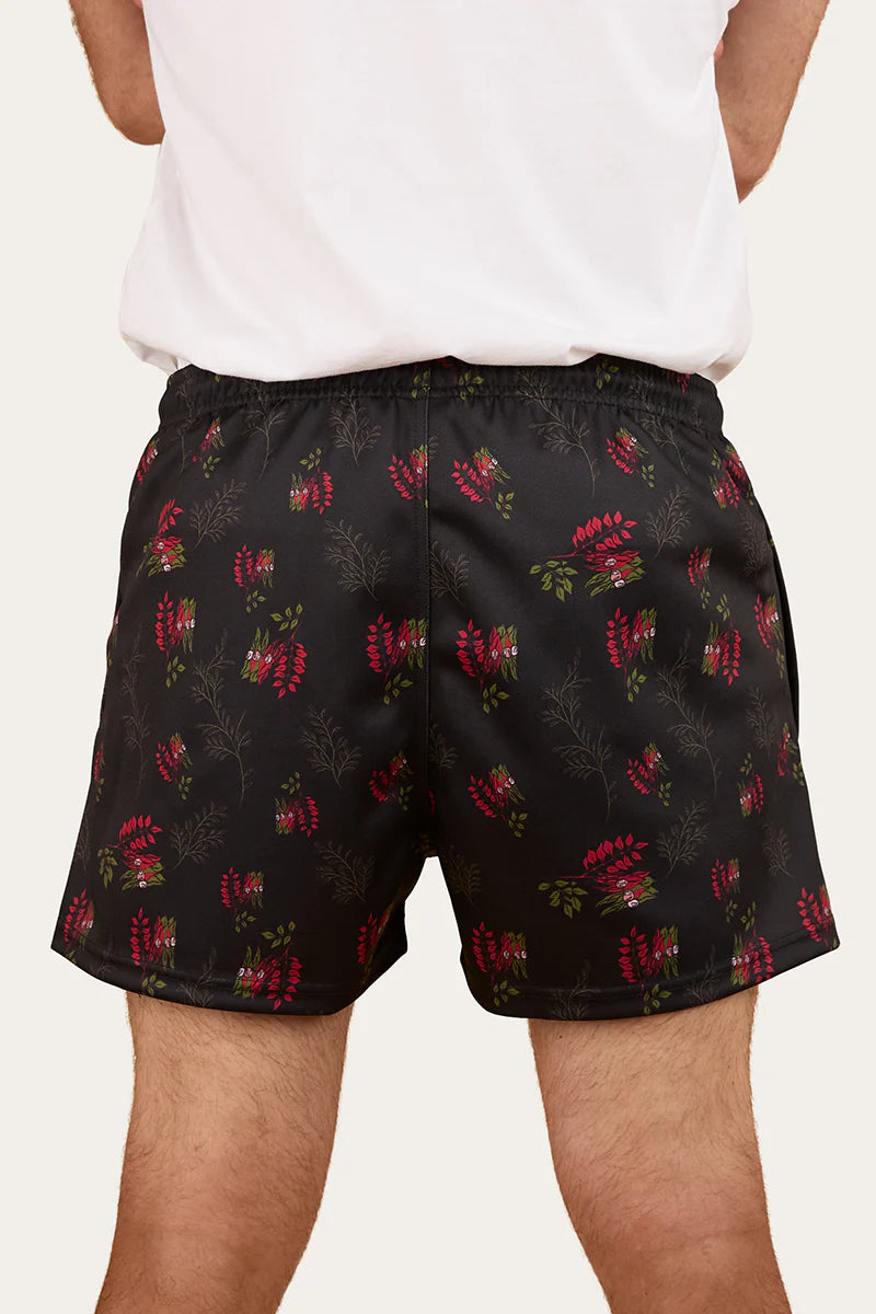 Unisex Rose Of The Desert Footy Shorts - Black