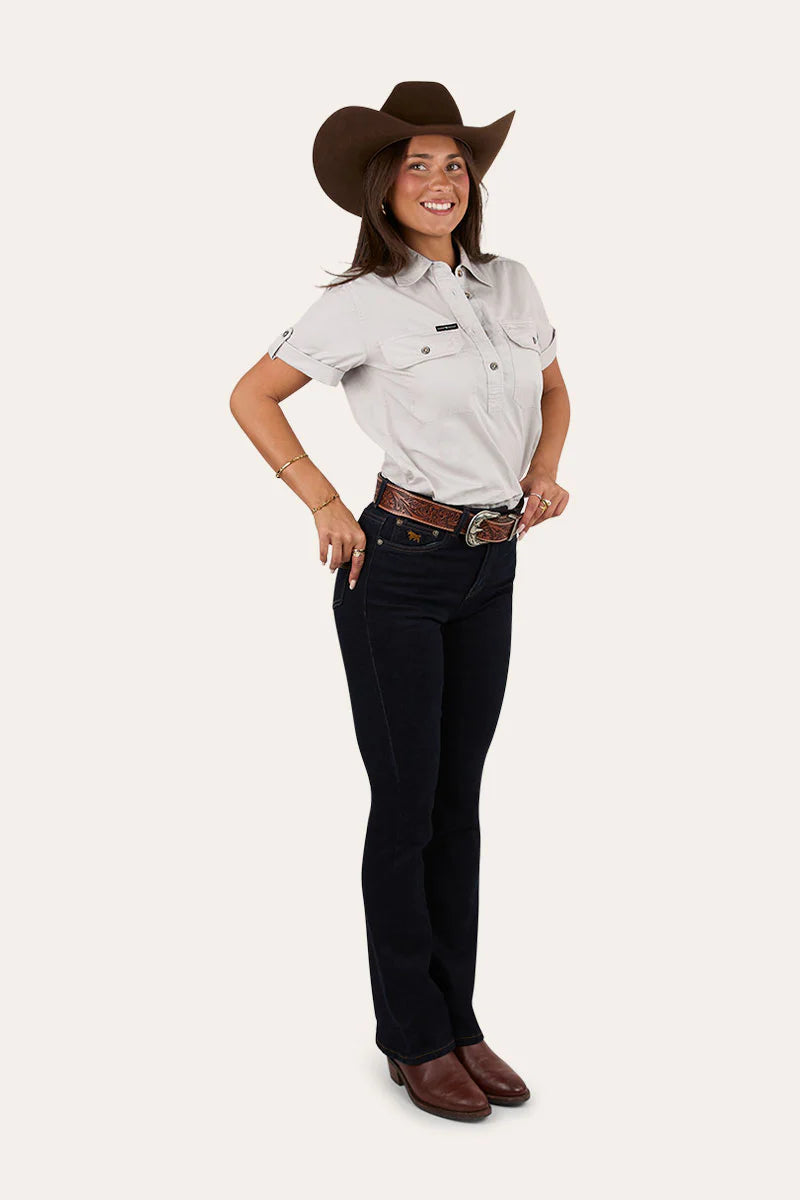 Penny Womens High Rise Bootleg Jean - Dark Blue