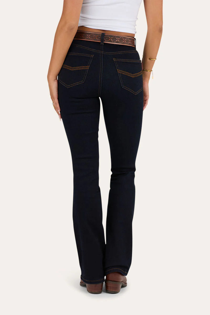 Penny Womens High Rise Bootleg Jean - Dark Blue