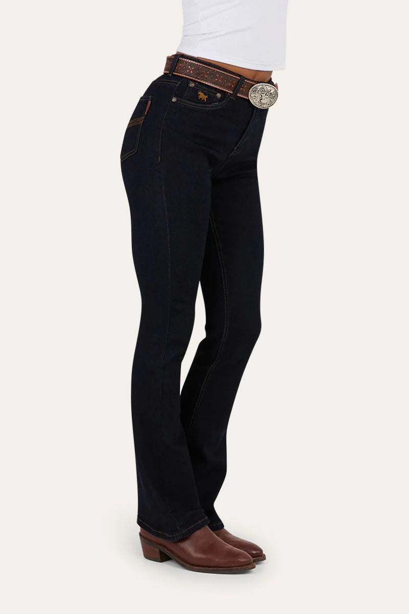 Penny Womens High Rise Bootleg Jean - Dark Blue