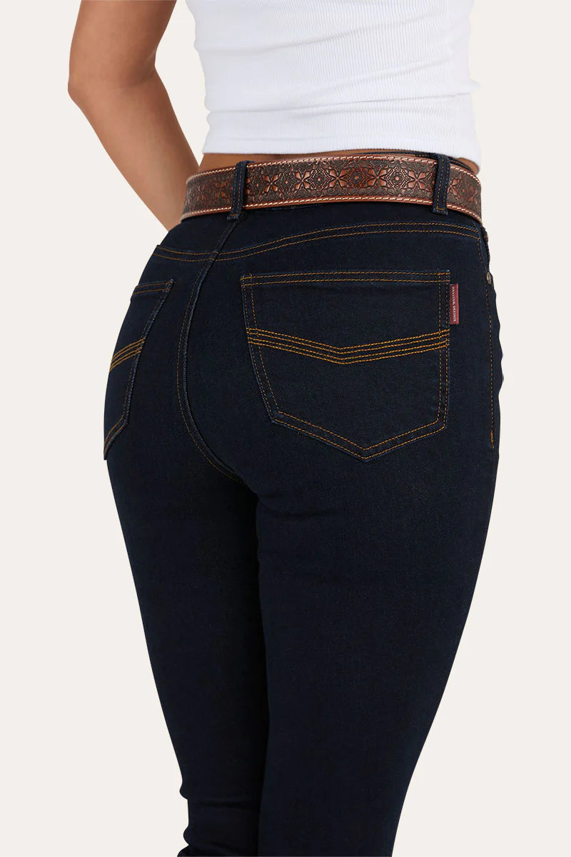 Penny Womens High Rise Bootleg Jean - Dark Blue