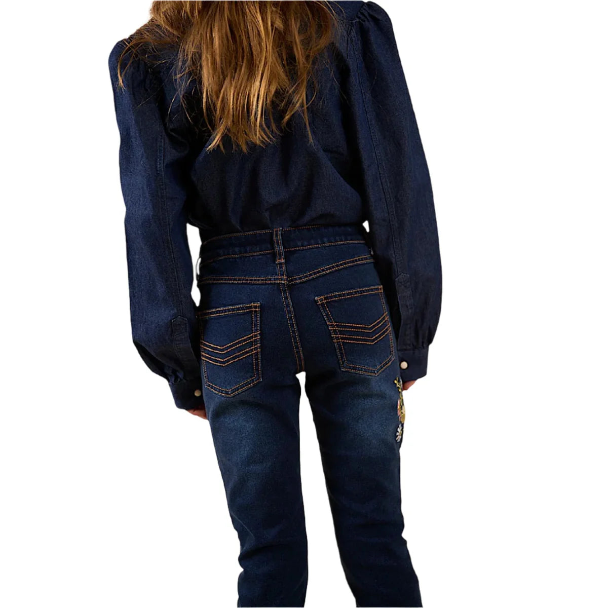 Dahlia Kids Bootleg Jeans - Classic Blue