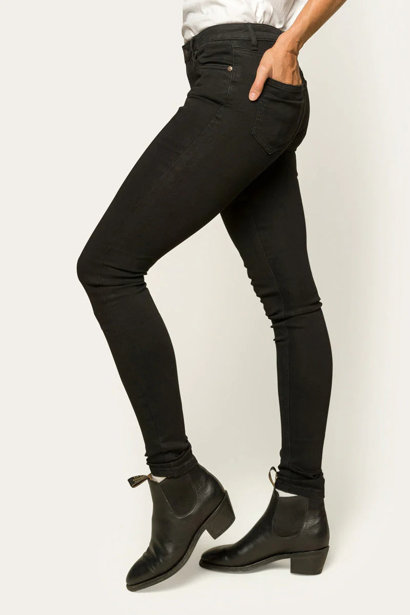 Sophie Womens Mid Rise Skinny Leg Jeans - Black