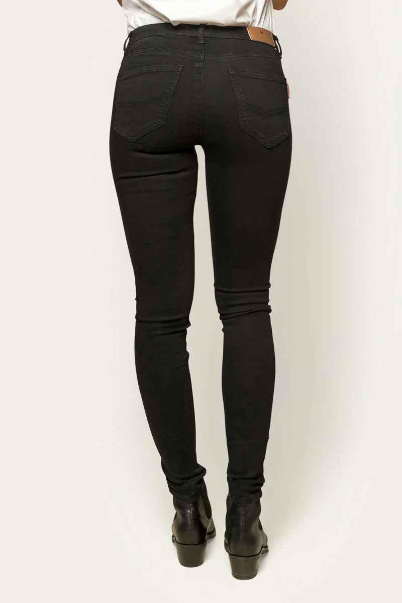 Sophie Womens Mid Rise Skinny Leg Jeans - Black