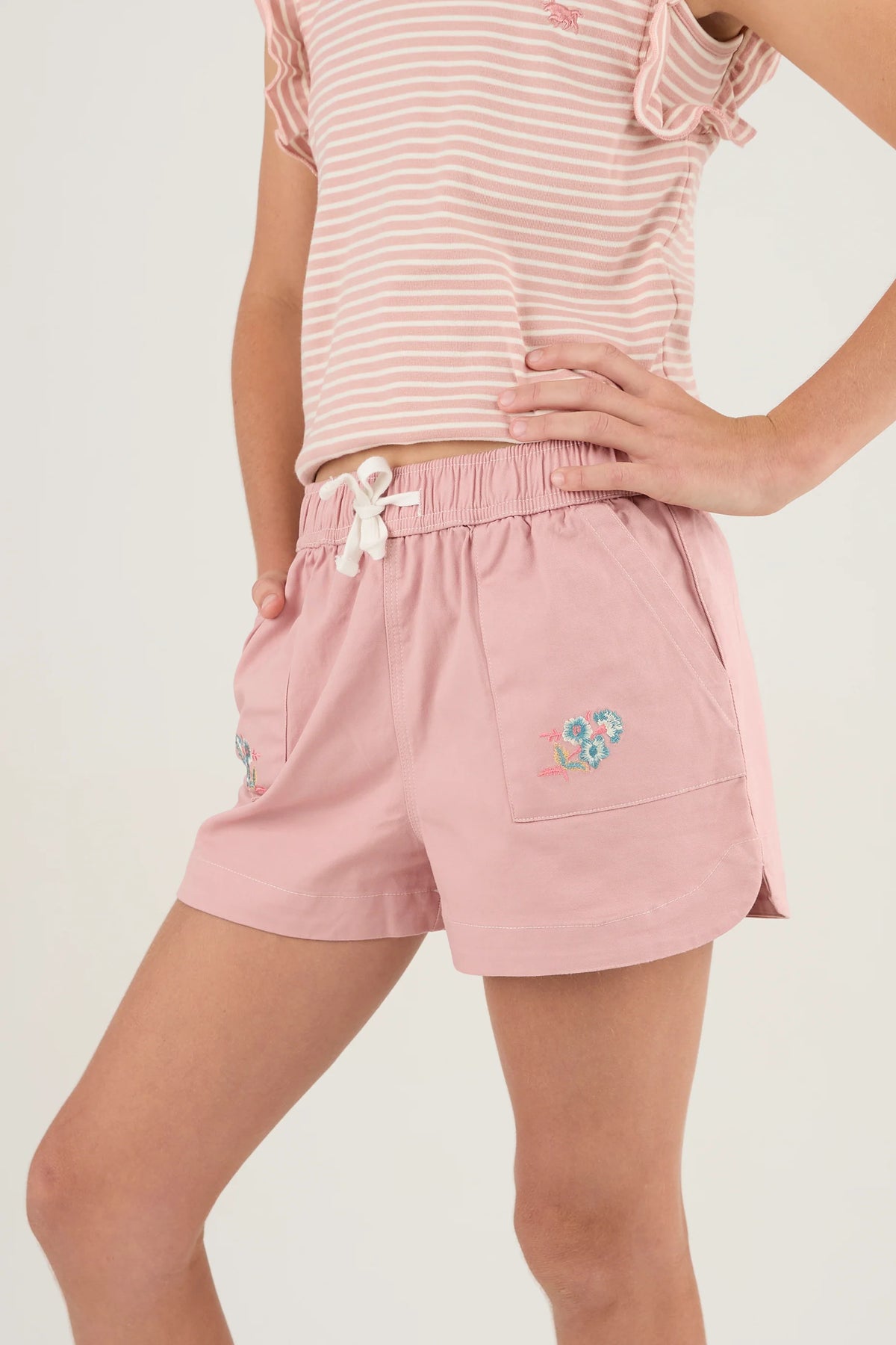 Lilian Kids Cotton Short - Dusty Pink