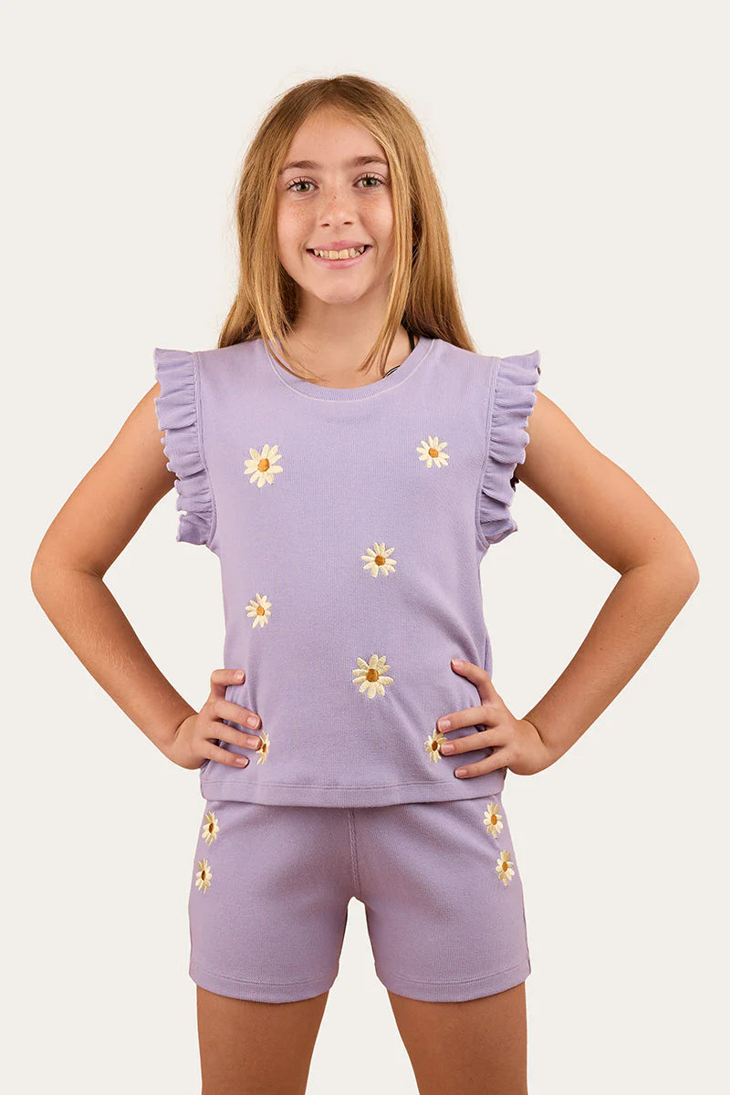 Lyla Kids Rib Short - Violet