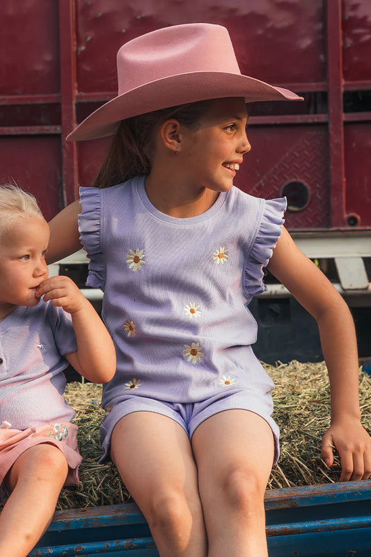 Milana Girls Rib Top - Violet