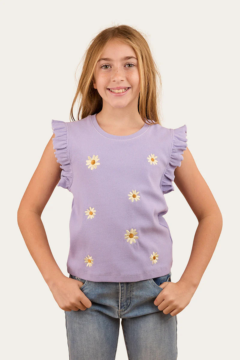 Milana Girls Rib Top - Violet