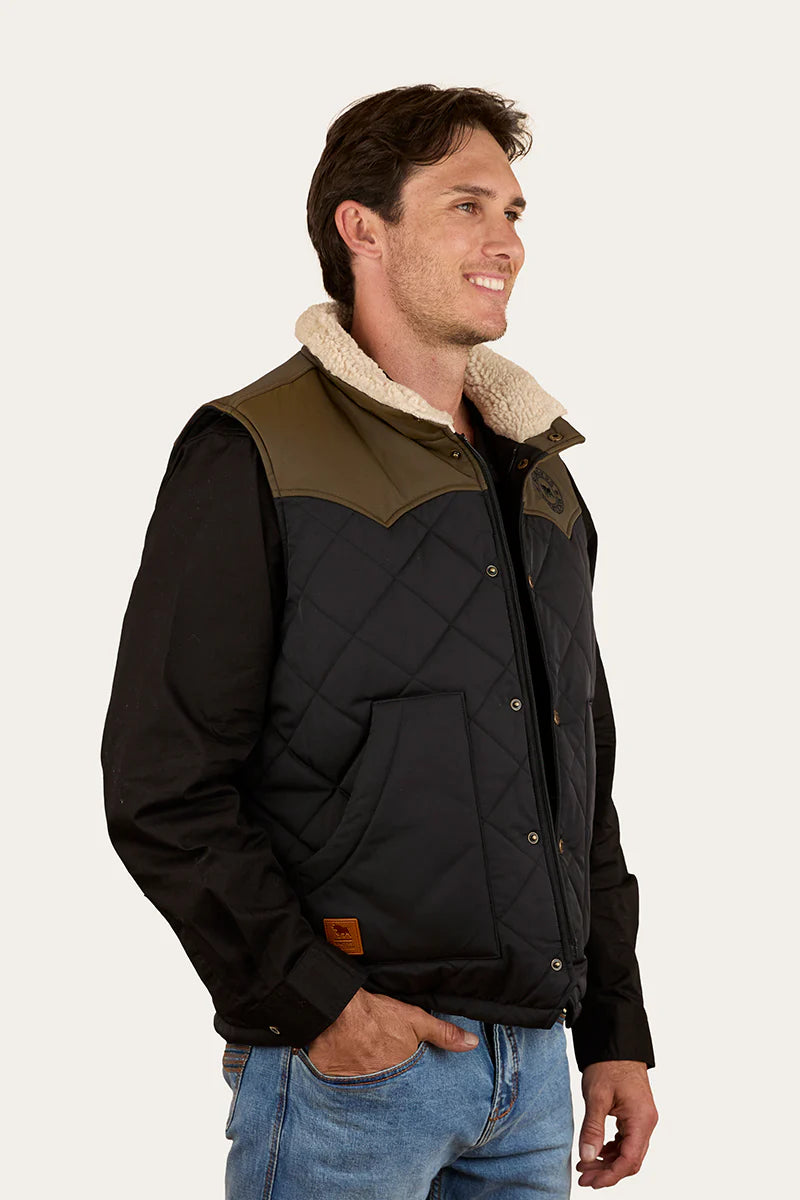 McKinlay Men’s Puffer Vest - Military Green/Black