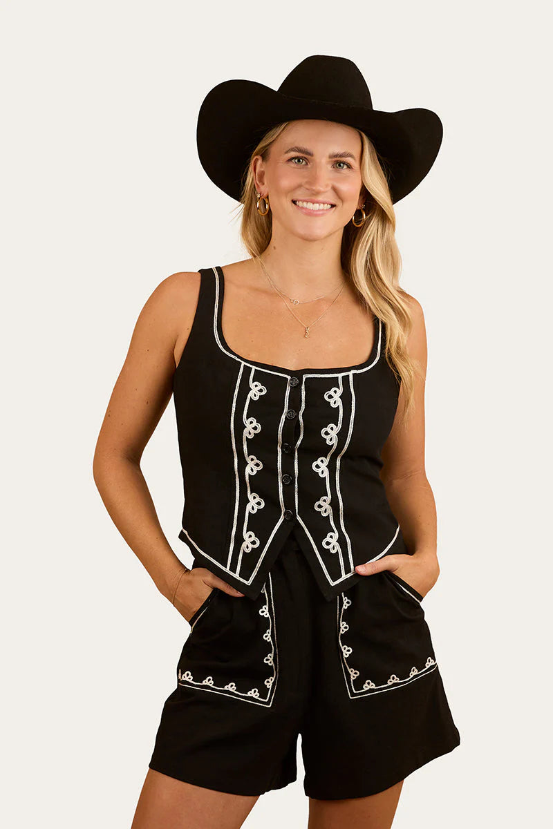 Westley Embroidered Short - Black