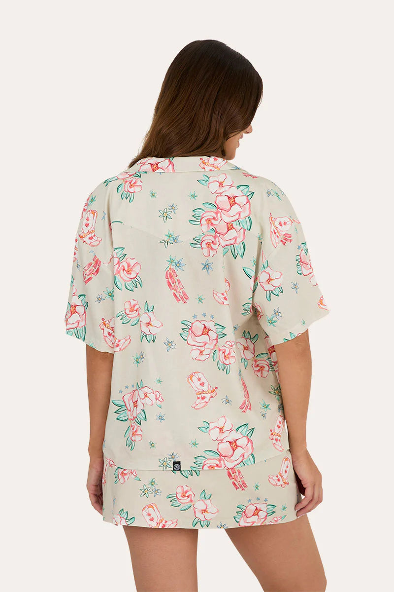 Last Dance Button Down Womens Shirt - Off White
