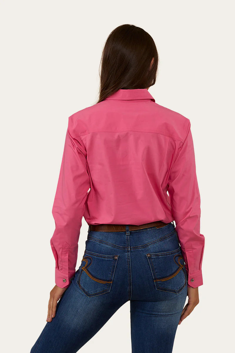 Pentecost River Womens Half Button Work Shirt - Melon