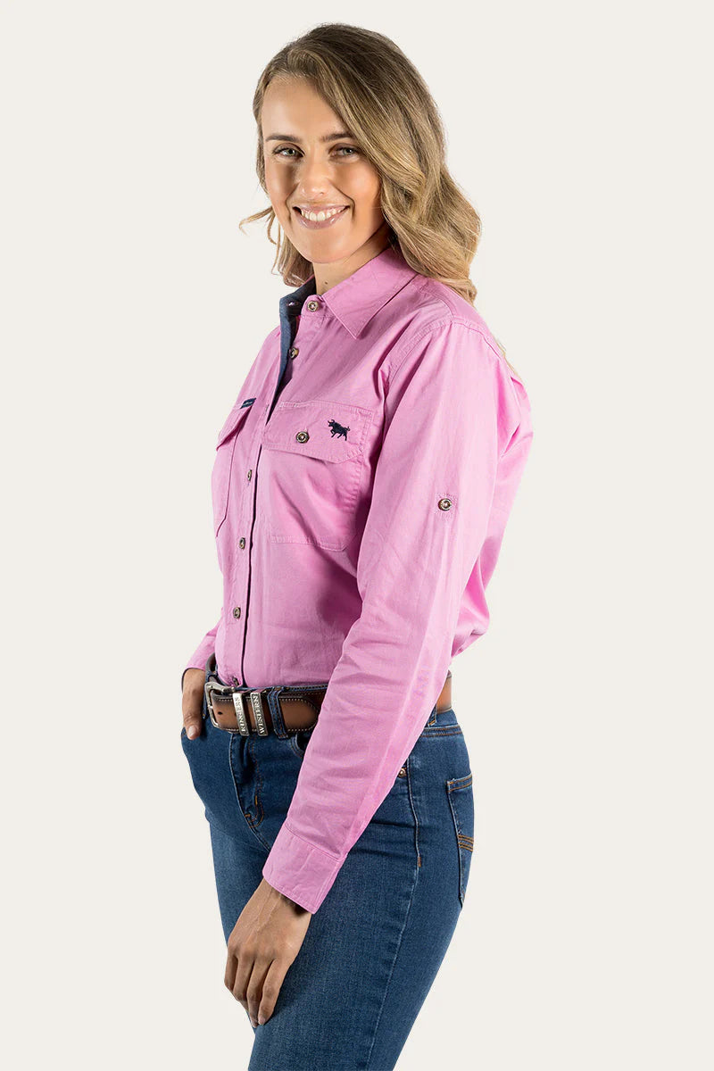 Pentecost River Womens Full Button Work Shirt - Pastel Pink