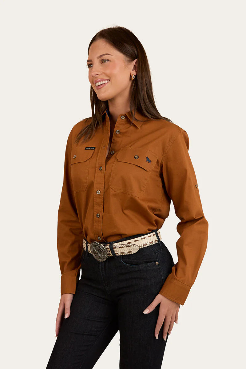 Pentecost River Women’s Full Button Work Shirt - Tobacco