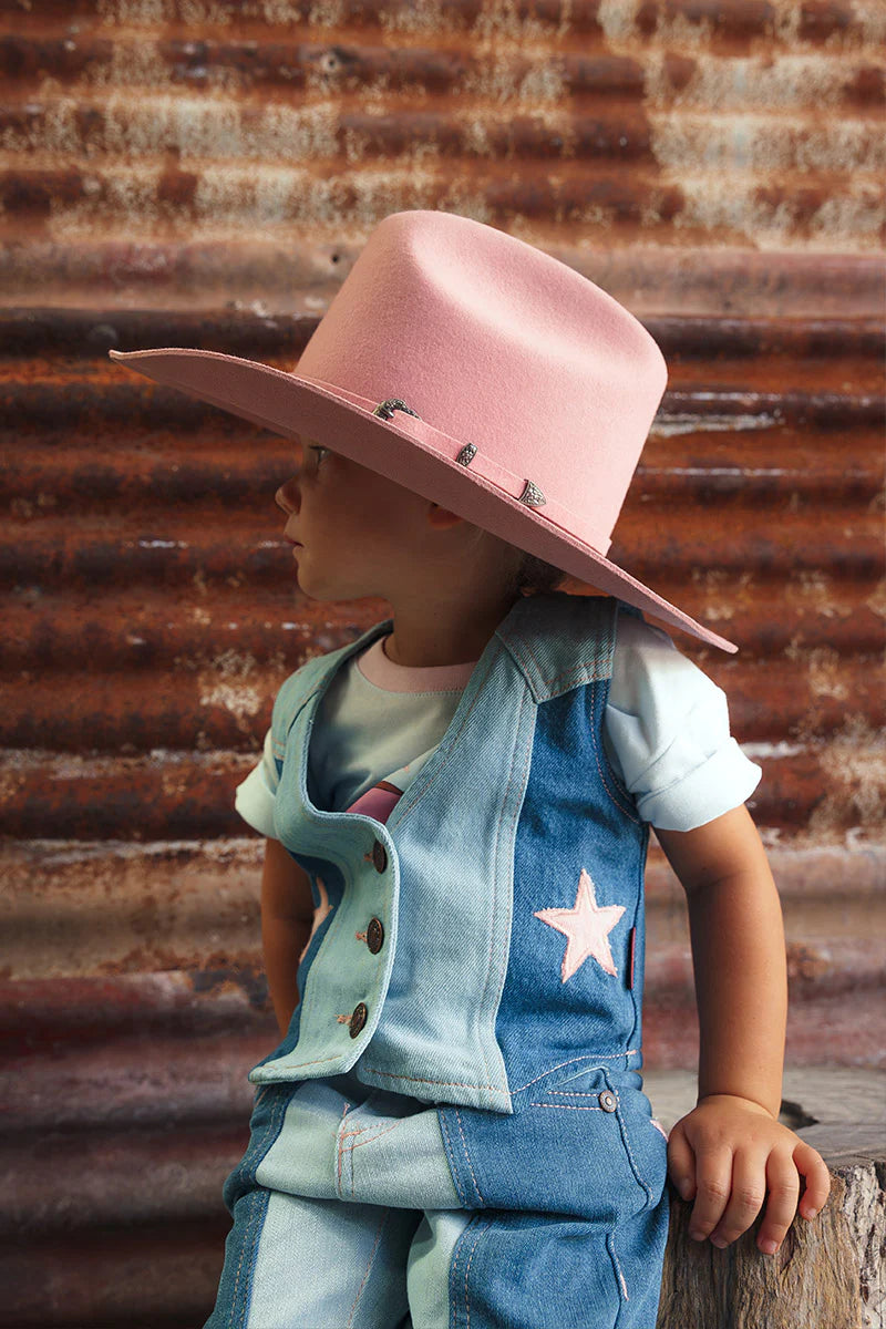 Ella Kids Panel Vest - Vintage light Blue/Dark Mid Blue