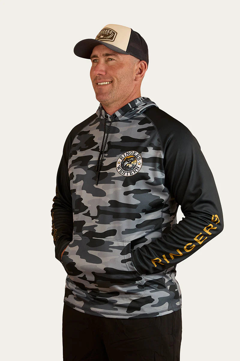 Big Catch Hooded Fishing Jersey - Black Camo