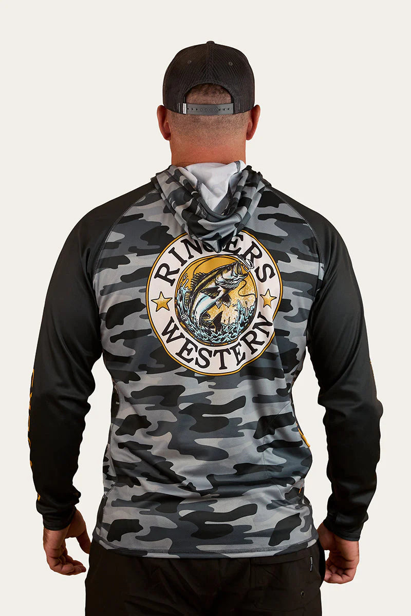 Big Catch Hooded Fishing Jersey - Black Camo
