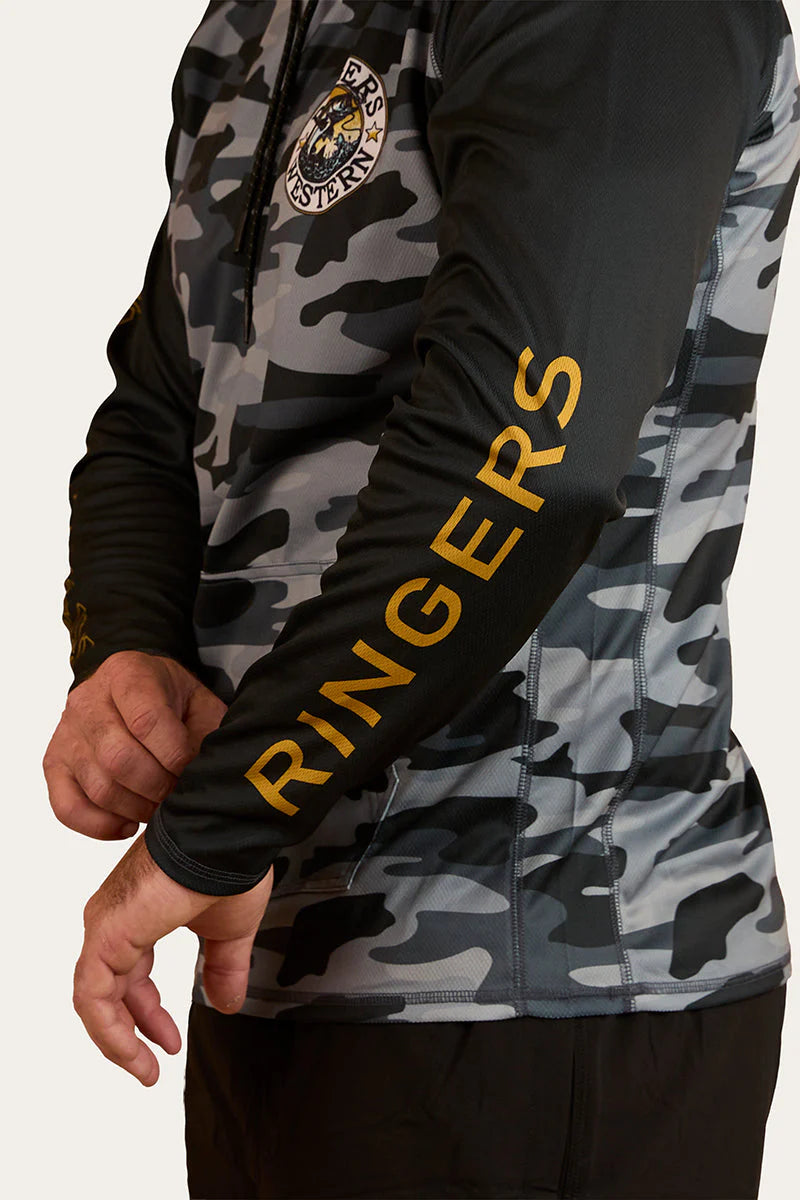 Big Catch Hooded Fishing Jersey - Black Camo
