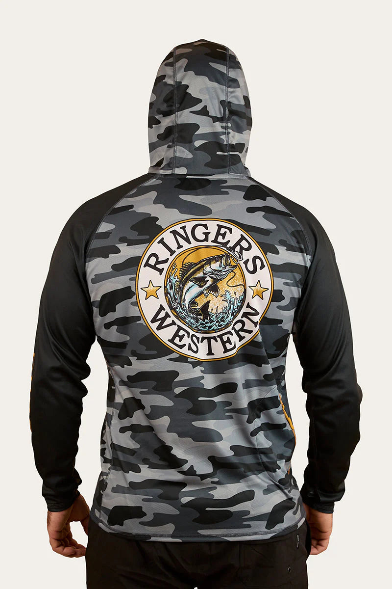 Big Catch Hooded Fishing Jersey - Black Camo