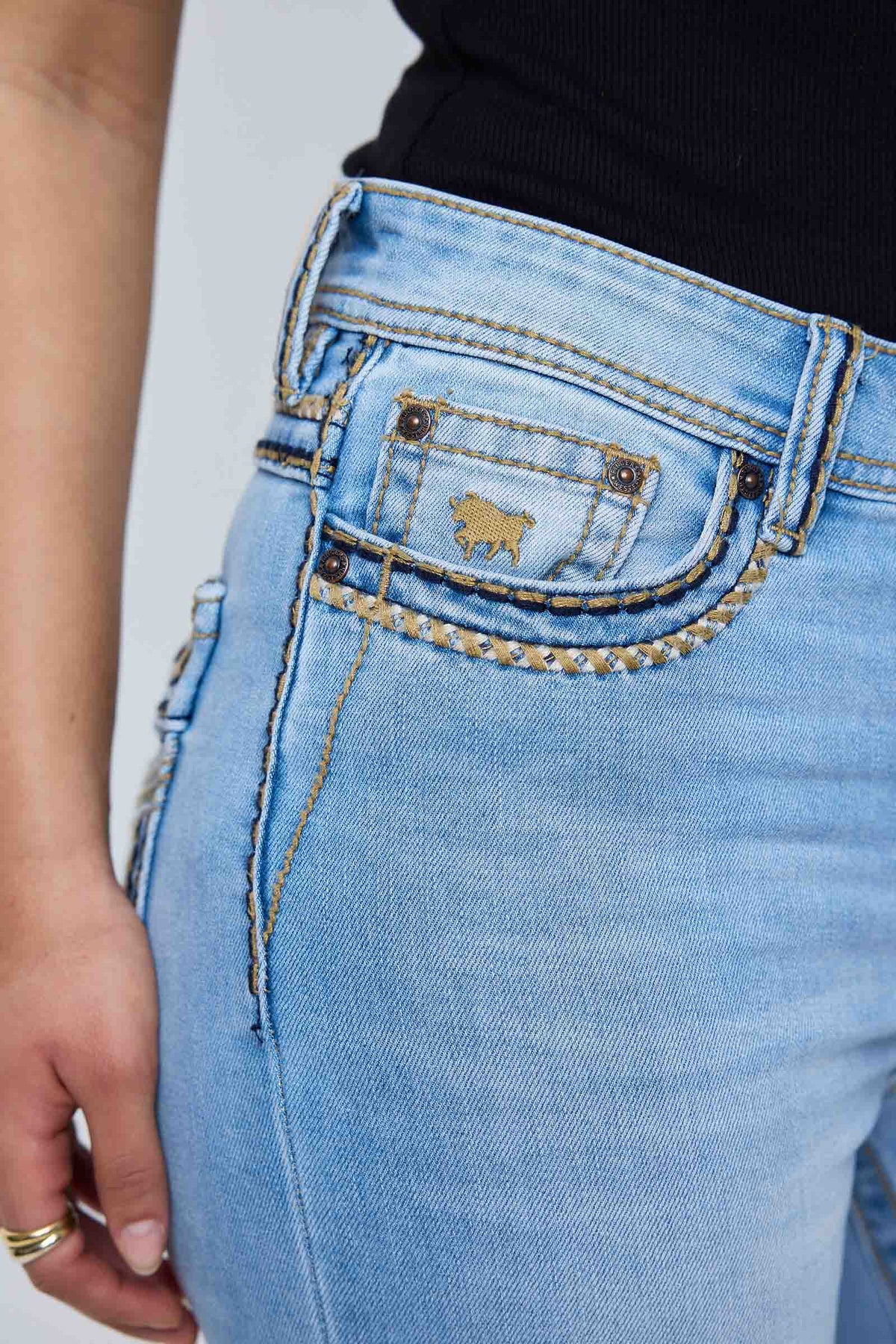 Indi Rodeo Saddle Stitch Women’s High Rise Bootleg Jean