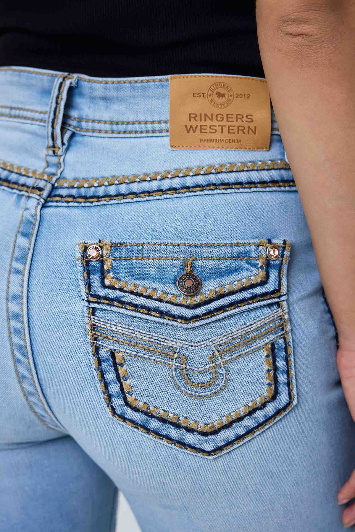 Indi Rodeo Saddle Stitch Women’s High Rise Bootleg Jean