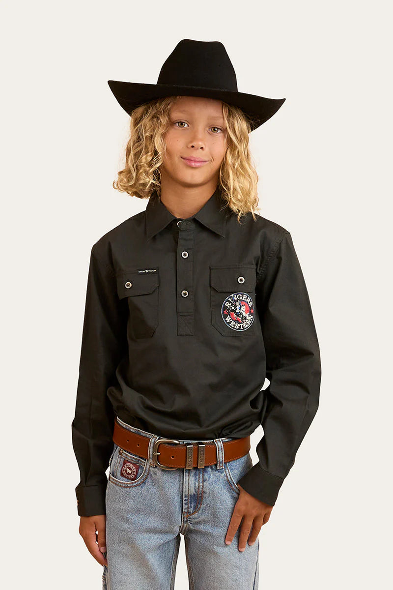 8 Seconds Bucking Bull Work Shirt - Charcoal