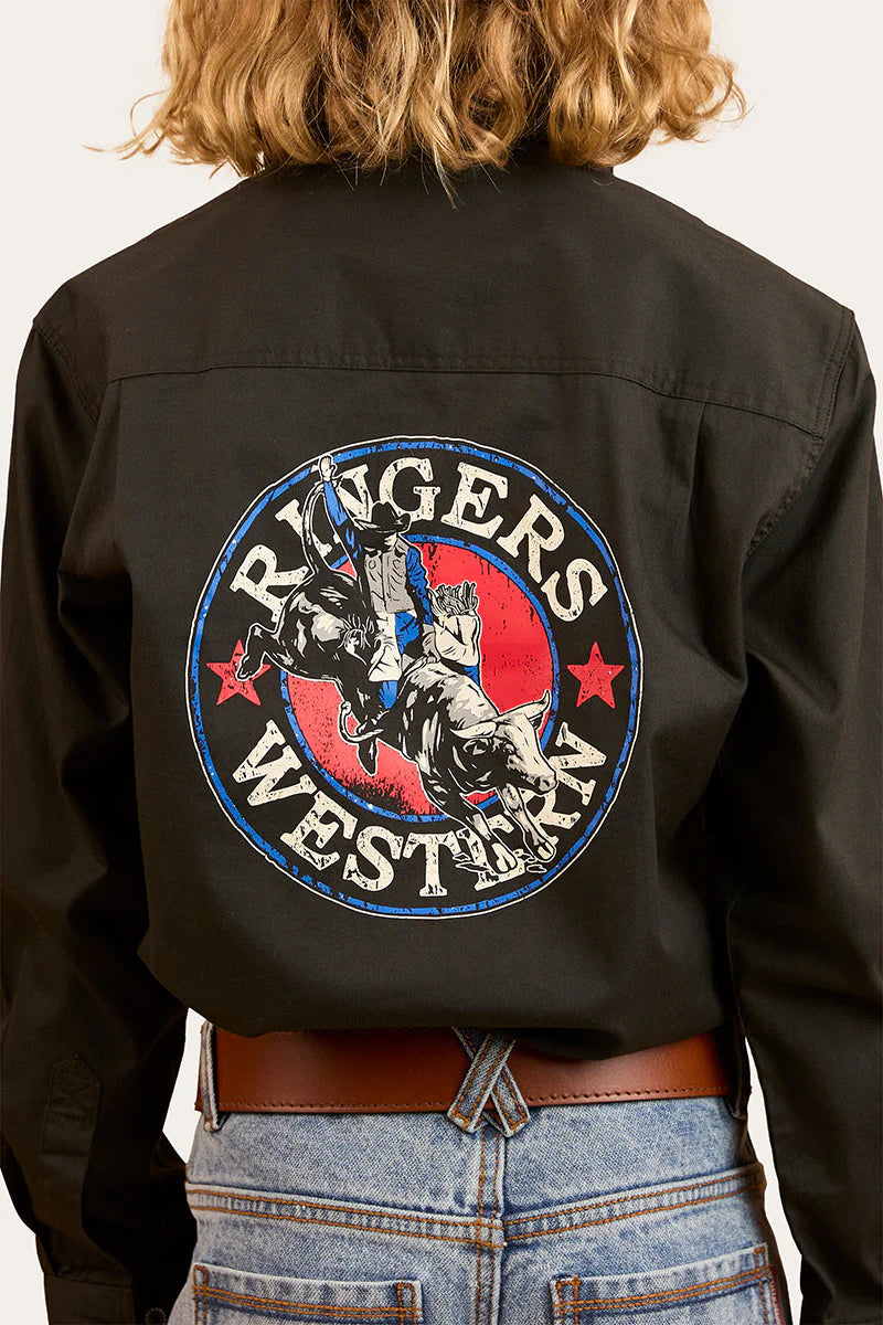 8 Seconds Bucking Bull Work Shirt - Charcoal
