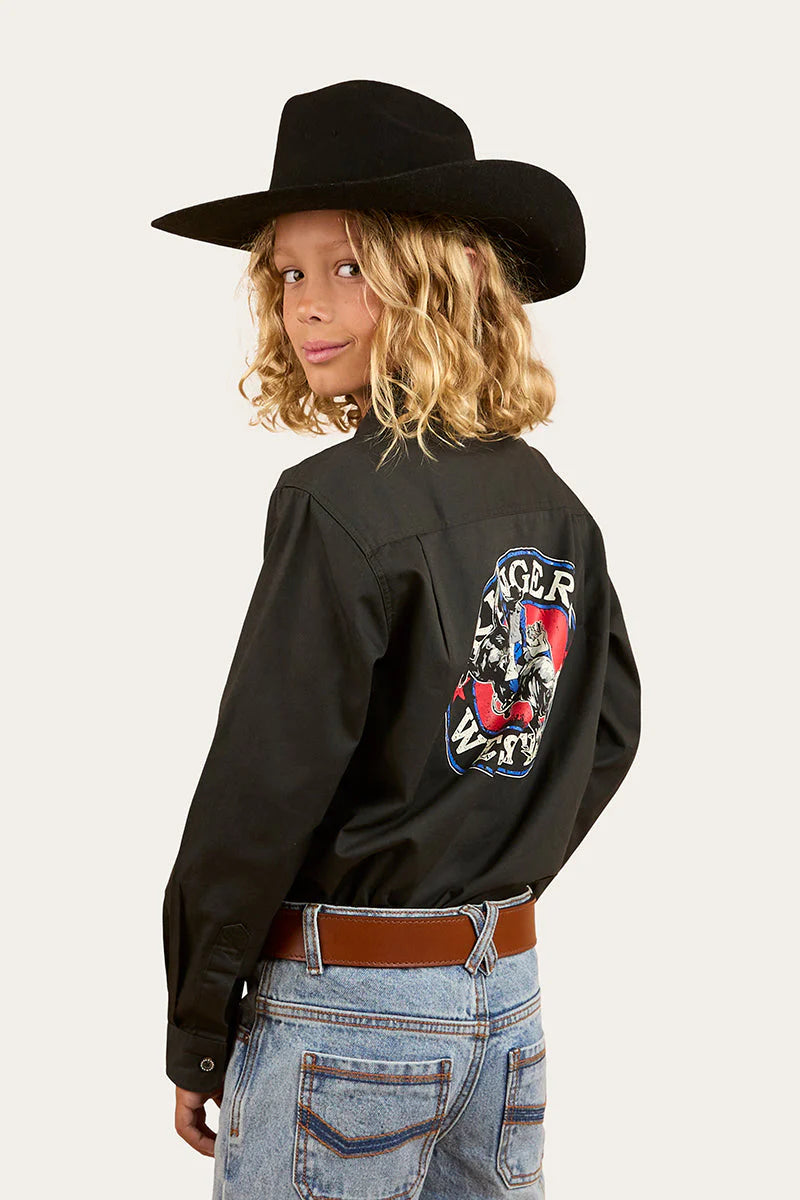 8 Seconds Bucking Bull Work Shirt - Charcoal