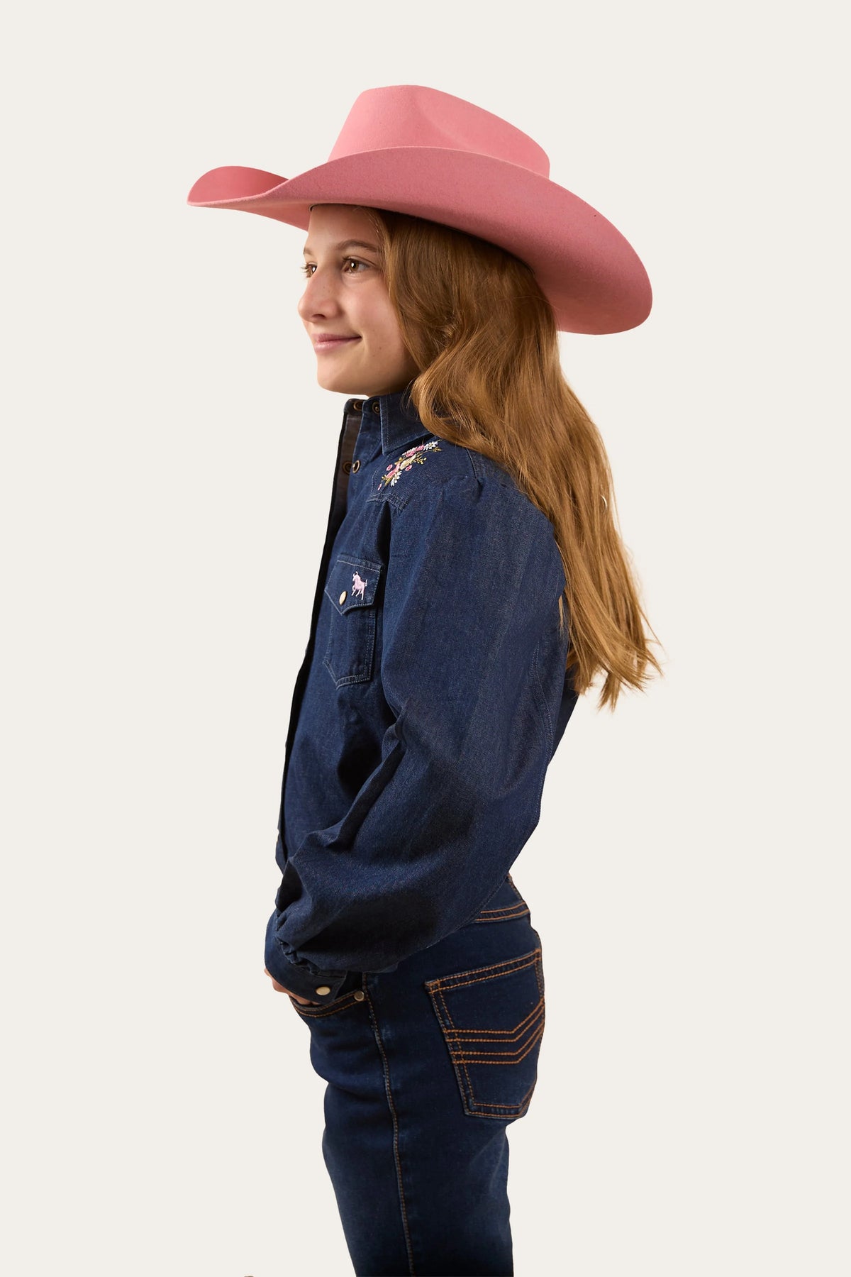Dahlia Kids Denim Western Shirt