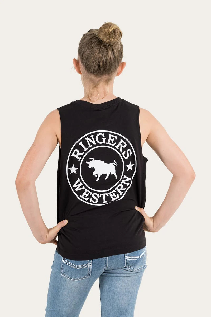 Signature Bull Kids Muscle Tank Black with White