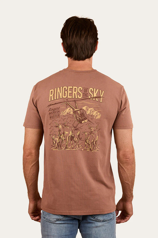 Ringers Of The Sky Men’s Stock Fit T-Shirt - Saddle Brown