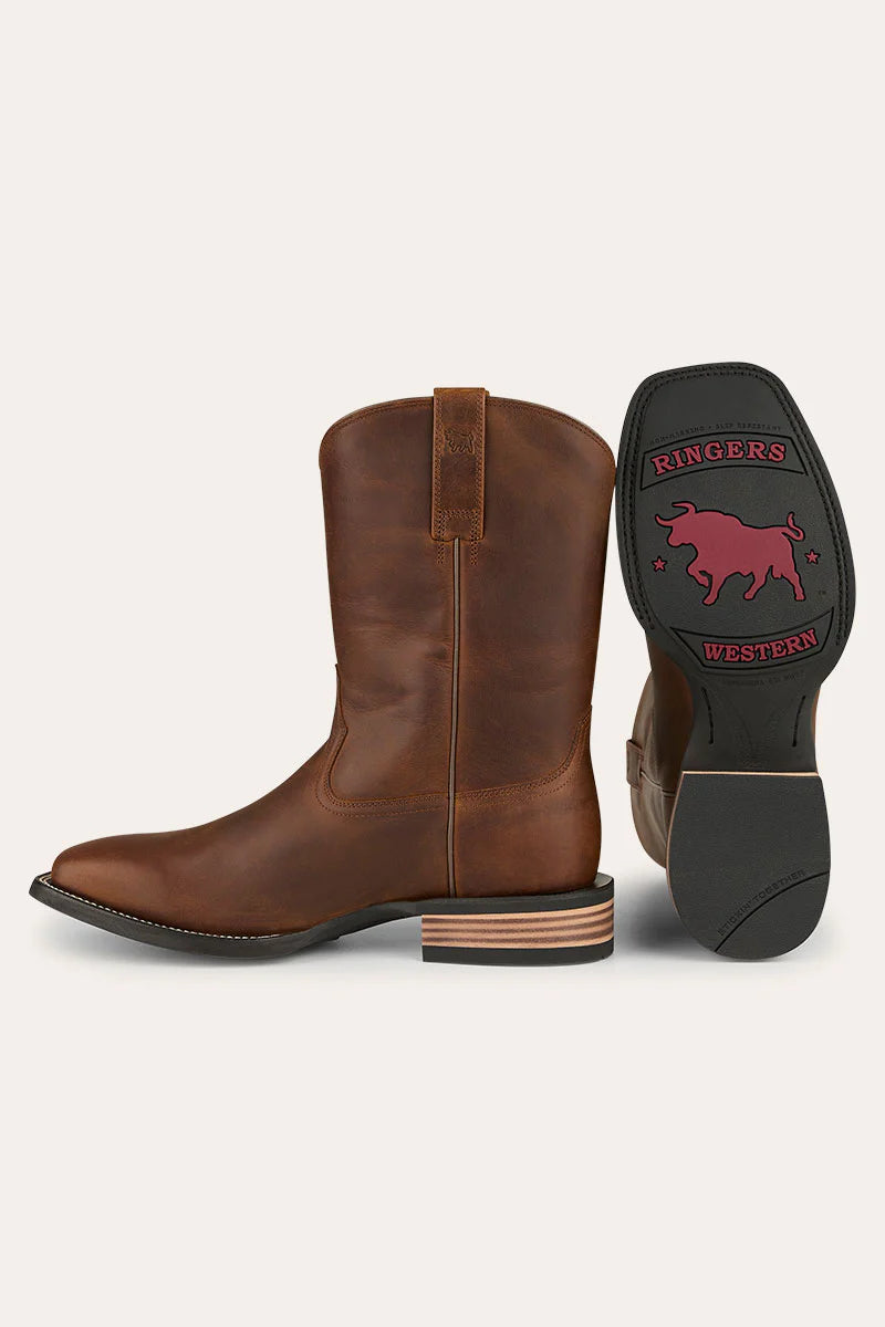 Roper Square Toe Boot -Tan