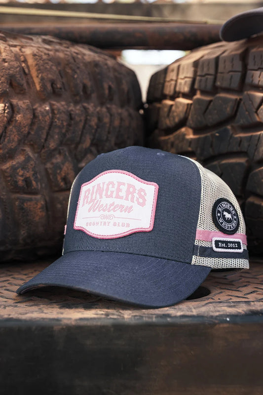 Country Club Deep Fit Trucker Cap - Ballet Pink / charcoal