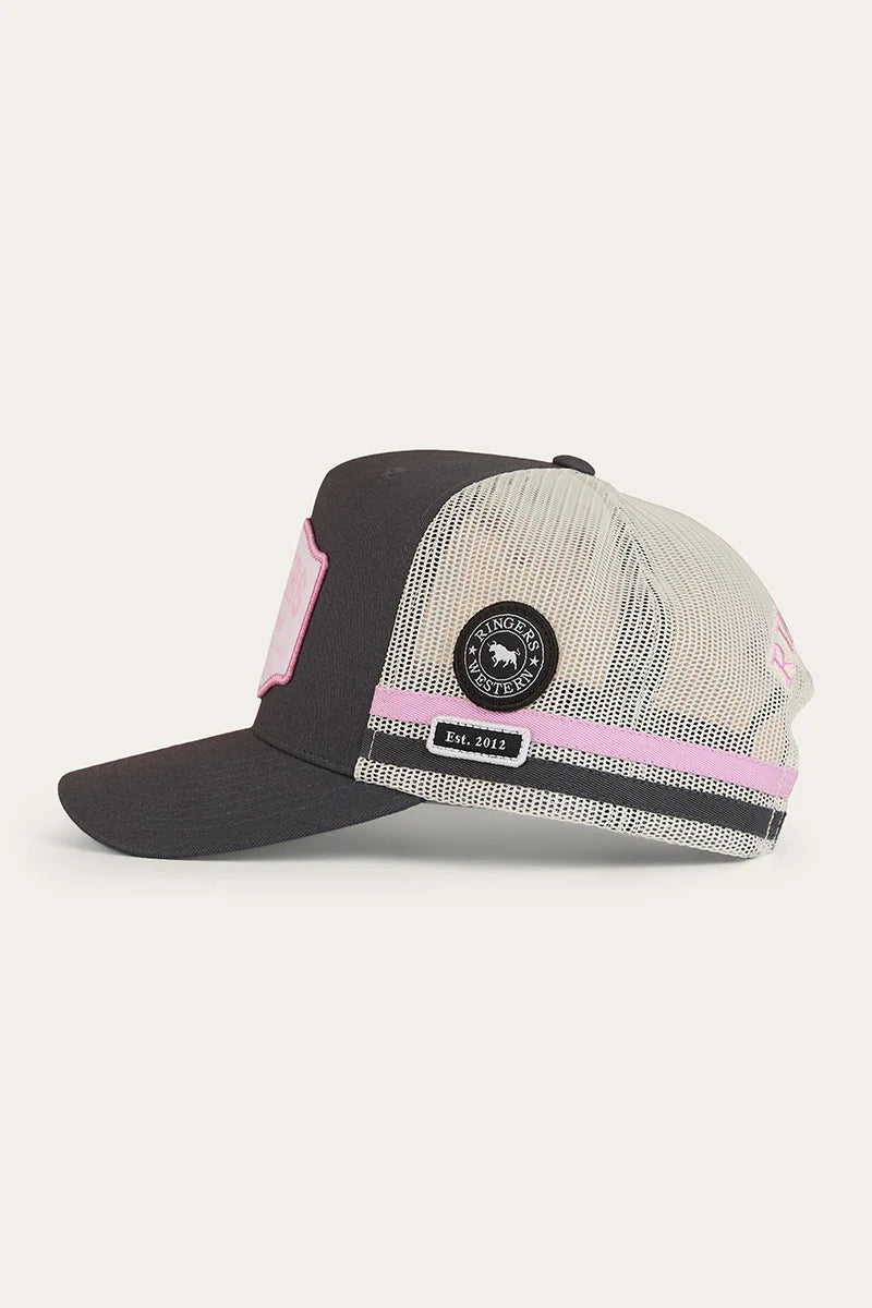 Country Club Deep Fit Trucker Cap - Ballet Pink / charcoal
