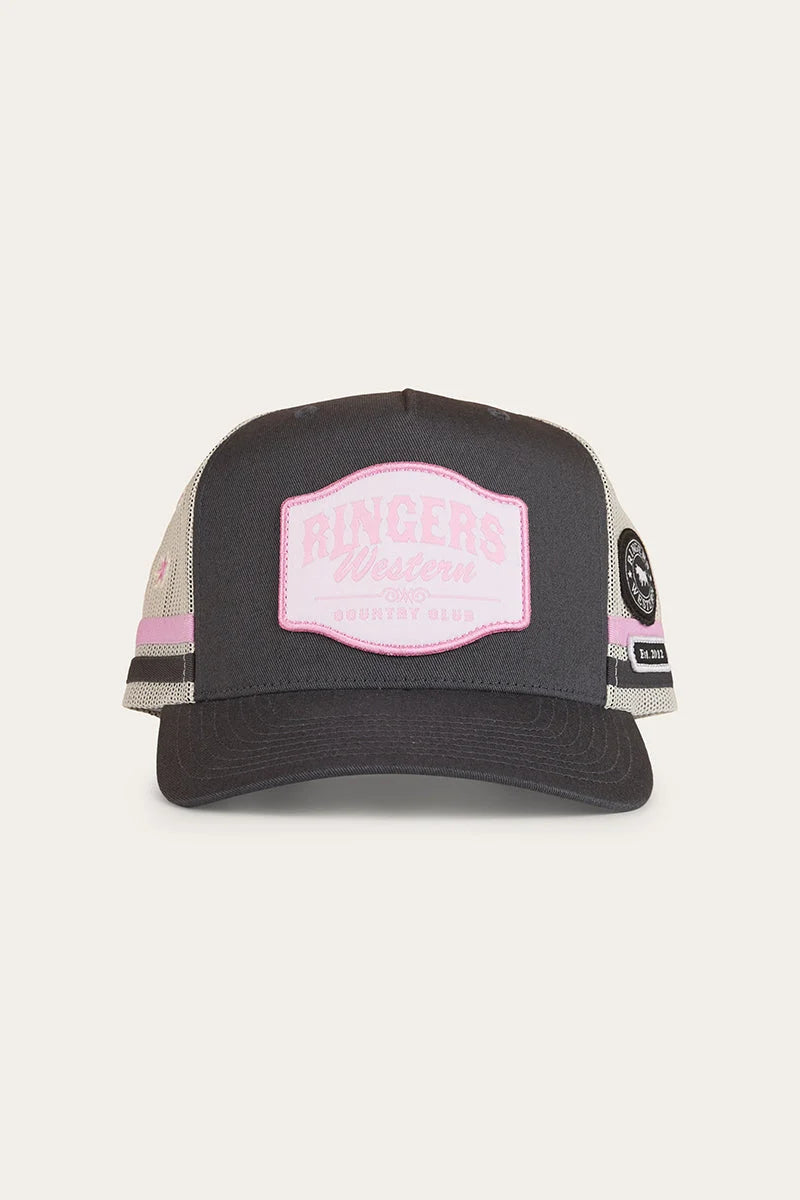 Country Club Deep Fit Trucker Cap - Ballet Pink / charcoal