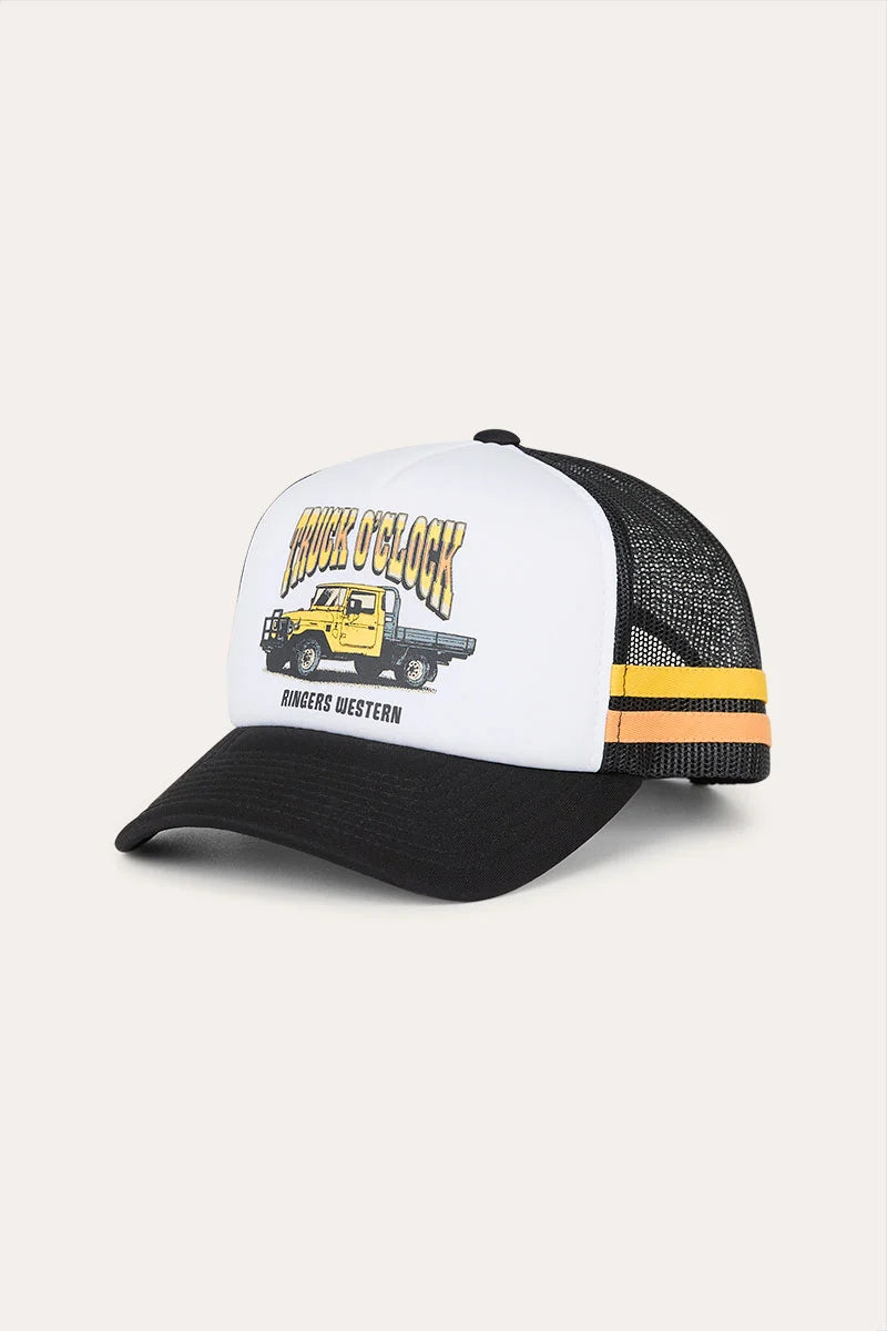 Truck O’Clock Kids Boys Foam Trucker Cap - White/Black