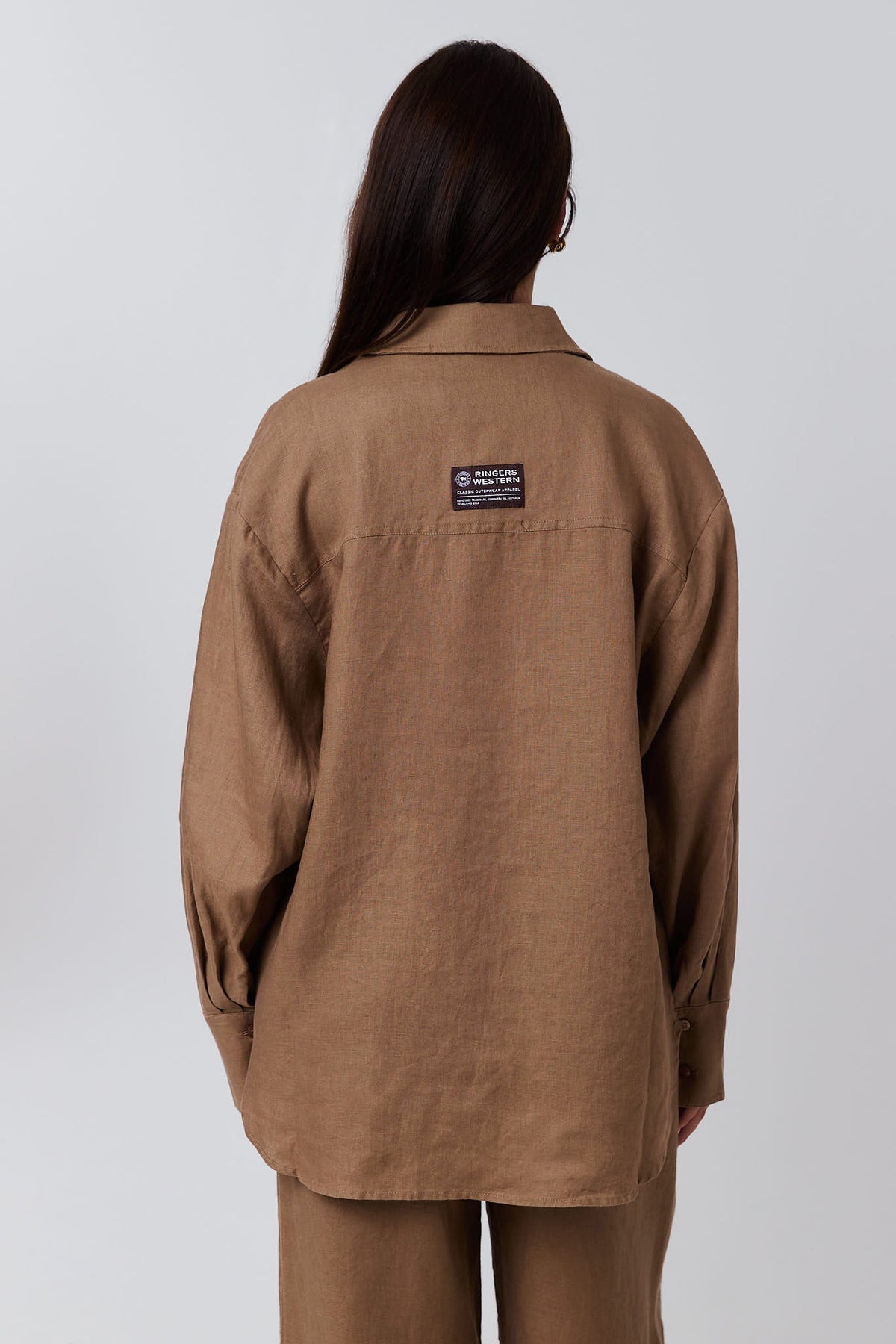 Celine Women’s Oversized Linen Shirt - Caramel