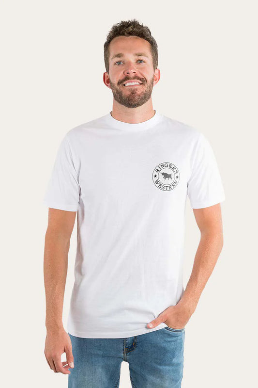 Signature Bull Mens Loose T-Shirt - White / Black